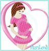 Schwangere im Herz 1 Appli 10x10