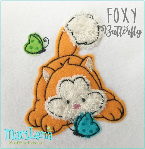 FoxyButterfly 3 doodle appliqué design