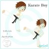Karate Boy Füllstich / Applikation / Redwork