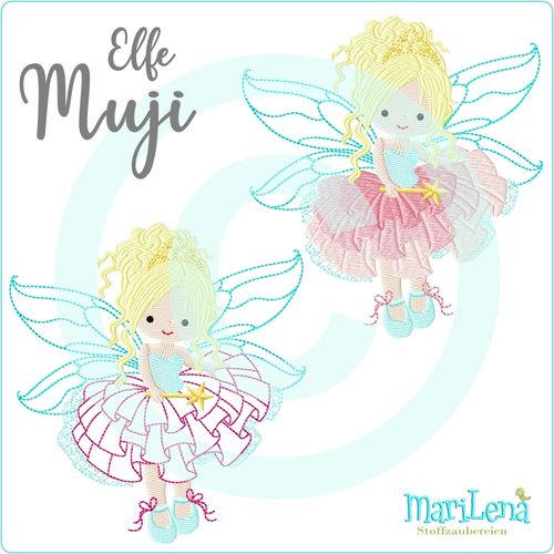 Fairy Muji  redwork, filled or appliqué design