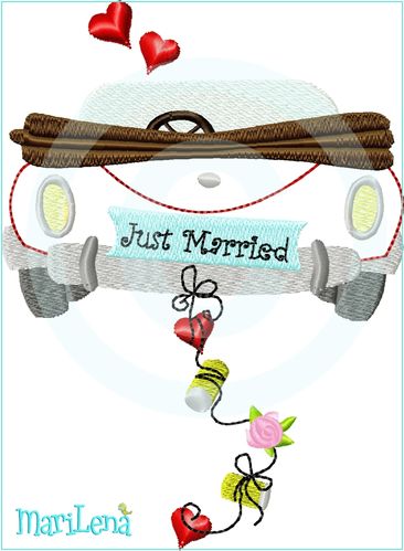 Cabrio Just Married  Appli 13x18