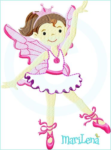 ♥ Fairy Ballerina 1 ♥ Appliqué 5x7"