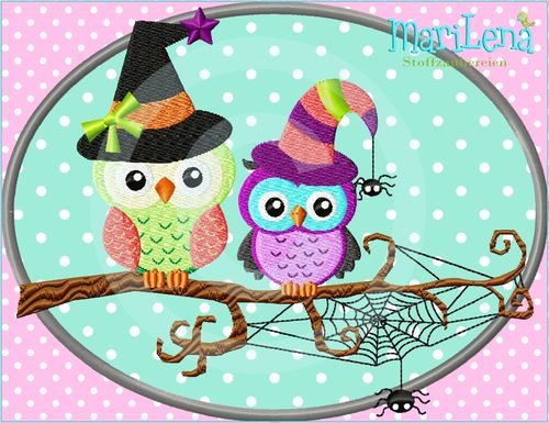 ♥ Halloweenowls Button ♥ Appli 13x18
