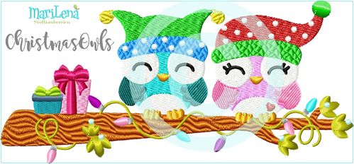 ♥ Christmas Owls  ♥ Filled 5x7"