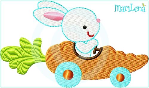 ♥ CarrotCarBunny ♥ Filled 4x4"