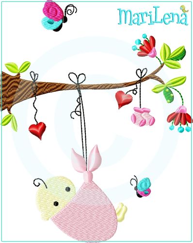 ♥ Swinging Baby  ♥ Filled 5x7"