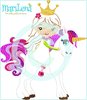 Princess Unicorn Applique 7x12"