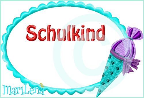 ♥ Schulkind Button 1 ♥ Appli 13x18