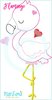 ♥ Flamingo ♥ Appliqué 5x7"