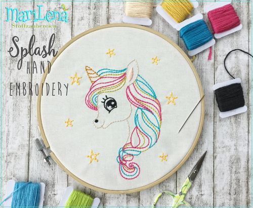 Hand embroidery pattern Unicorn Splash