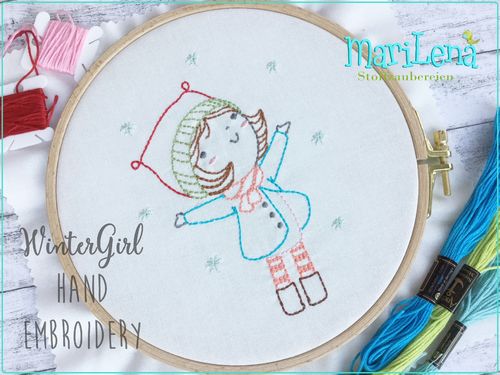 Hand embroidery pattern WinterGirl