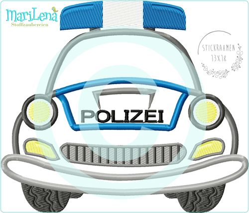 ♥ Polizeiauto 3 ♥ SatinAppli 13x18