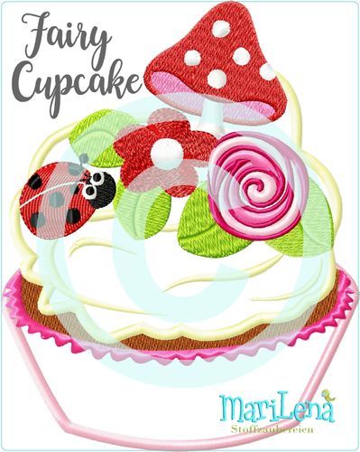 Fairy Cupcake Muffin  SatinApplikation