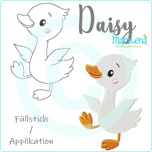 Gans Daisy Füllstich / Applikation / Redwork