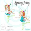 Spring Fairy 3  Füllstich / Applikation / Redwork
