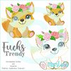 ♥ Fuchs Trendy ♥  Füllstich / Applikation / Redwork