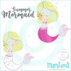 ♥ SummerMermaid  ♥  Füllstich / Applikation / Redwork
