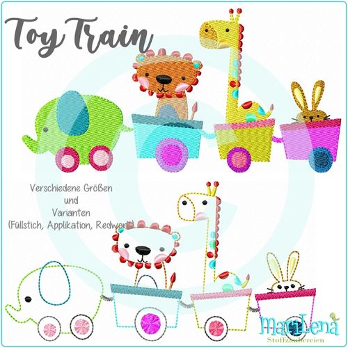 ♥ ToyTrain ♥  Füllstich / Applikation / Redwork