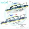 ♥ PolizeiBoot ♥  Füllstich / Applikation / Redwork
