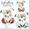 ♥ LadyBug Trendy ♥  redwork, filled or appliqué design